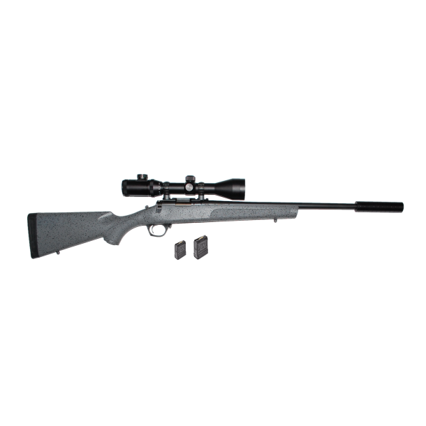 Bergara BMR 22LR Salonriffel Pakke m/ Hunter 2,5-10x50 IR Sigtekikkert &amp; S/L Lyddmper