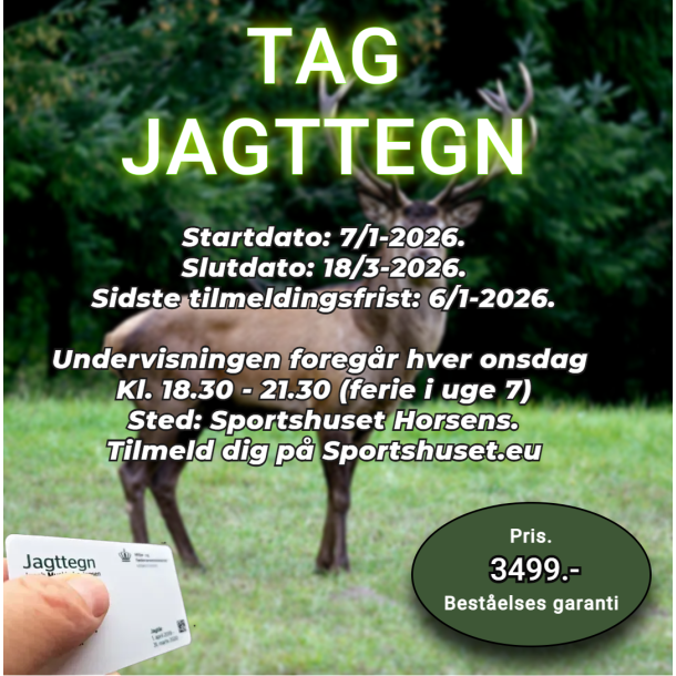 Jagttegn Kursus 2026 forr i Sportshuset Horsens