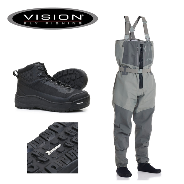 Vision Koski  Grey Zip/Musta Hiker  Waders s�t