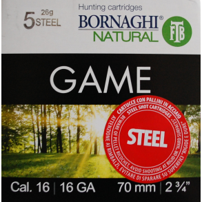 Bornaghi Natrual 26gr. 16/70 - Kaliber 16 jagt patron - 25 stk.