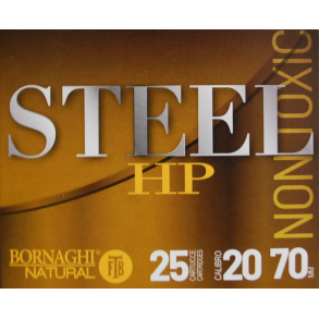 Bornaghi Natrual Steel HP 25gr 20/70 - Kaliber. 20  Jagtpatron - 25 stk. Kasse