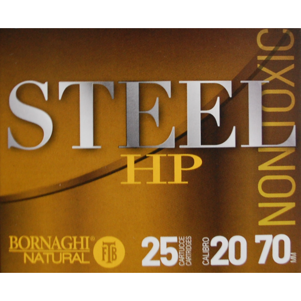 Bornaghi Natrual Steel HP 25gr 20/70 - Kaliber. 20  Jagtpatron - 25 stk. Kasse