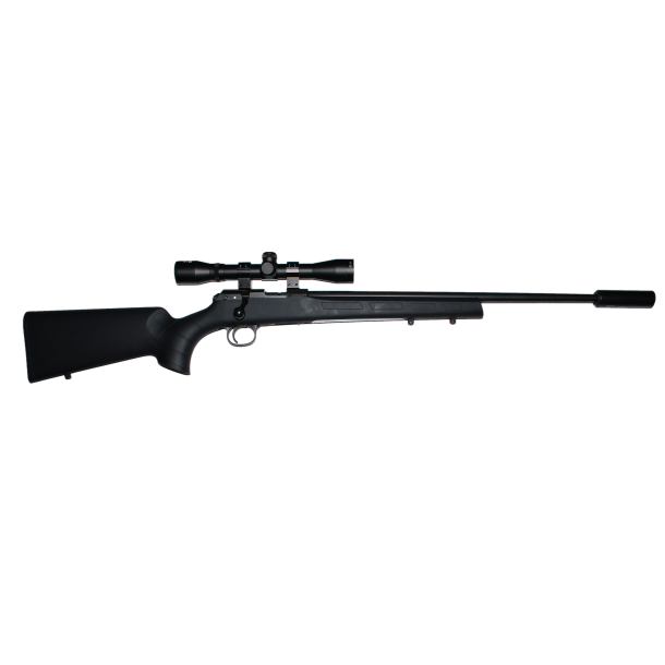 CZ 457 Syntetisk Salonriffel pakke m/ Focus 4x32 Kikkert &amp; RCC Lyddmper