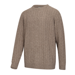 Hoggs of Fife Jedburgh II Cable Pullover - Oatmeal
