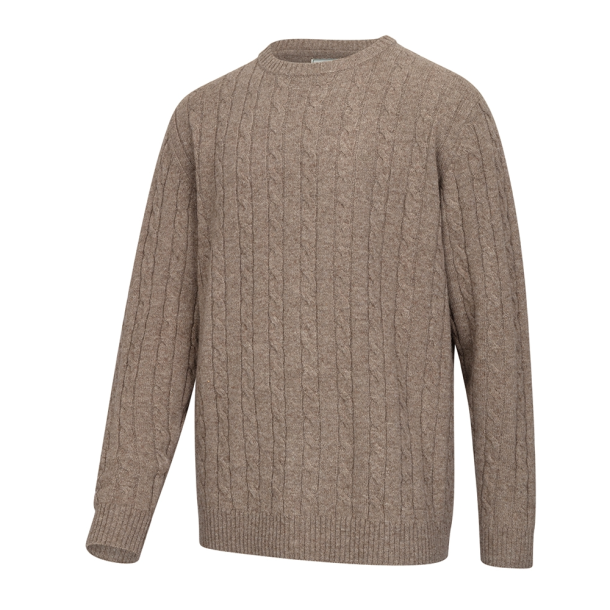 Hoggs of Fife Jedburgh II Cable Pullover - Oatmeal
