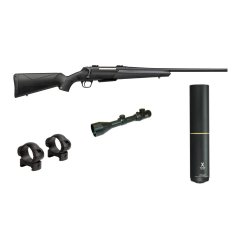 Winchester XPR Riffel M/ Hunter 2,5-10x50 Sigtekikkert og Stalon X108 Lyddmper - Riffelpakke
