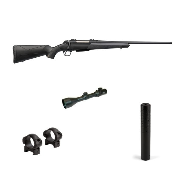 Winchester XPR Composite Riffel M/ Hunter 2,5-10x50 Kikkert og Ultradome Lyddmper - Riffelpakke